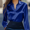 Women’s V‑Neck Business Casual Blouse – Relaxed Fit Long Sleeve Shirt by FitiqueFit