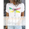Short Sleeve T-Shirt Dragonfly Pattern Casual Round Neck Tee by FitiqueFit