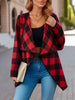 Elegant Plaid Open Front Long Sleeve Jacket Stylish & Cozy Lightweight Breathable Outerwear by Stevvex