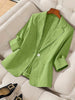 Women's Three-Quarter Sleeve Single-Button Casual Blazer by FitiqueFit