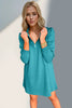 Double Take Textured Zip Long Sleeve Dress Classic Zip-Up Dress for Women Comfortable Outdoor Dress by Stevvex