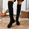 Women’s Elastic Knee-High Boots – Thick Sole Solid Color Fashion Boots by FitiqueFit