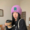 Loose Big-Head Woolen Cap with Letter Design — Oversize Winter Wool Hat by FitiqueFit