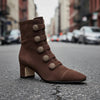Women’s Retro Suede Chunky-Heel Side-Zip Ankle Boots by FitiqueFit