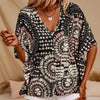 Mandala Print V-Neck Blouse – Casual Vacation Top by FitiqueFit