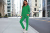 Women’s Fashionable Printed Sports Long-Sleeve Hoodie Set by FitiqueFit
