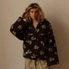 Winter Flowers Lambskin Sweatshirt Women | Cozy Zip-Up Pocket Pullover by FitiqueFit