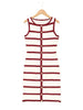 Contrast Stripe Knit Sleeveless Midi Dress – 5 Colors, S–L by FitiqueFit