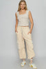 POL Drawstring Lace Pocket Patch Joggers