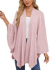 Solid Color Tie-Front Knit Cape Top by Wild and Free Boutique