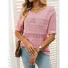Women’s Short Sleeve Crochet Knit Hollow-Out Top by FitiqueFit