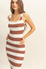 Striped Scoop Neck Wide Strap Knit Dress – Timeless Striped Knit Dress for Comfort and Style, Perfect for Every Occasion by Stevvex