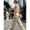 Women's Sleeveless Cardigan Top & Pants Two-Piece Set by FitiqueFit