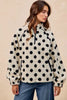 BiBi Polka Dot Sherpa Half Zip Up Top with Side Pocket by FitiqueFit