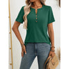Women’s Notch V‑Neck Short‑Sleeve Tunic Top by FitiqueFit