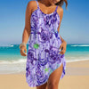 Sea Turtle Print Sleeveless Bohemian Beach Dress | Knee Length by FitiqueFit