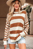 Black Stripe Drop Shoulder Sleeve Patchwork Baggy Sweater by Wild and Free Boutique
