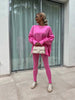 Women’s Casual Sweater Suit – Loose Split Top & Fitted Trousers Set by FitiqueFit