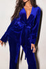 Tie Front Long Sleeve Top and Pants Set