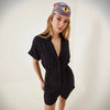 Women's Cotton Linen Loose-Fit Workwear Jumpsuit With Pockets by FitiqueFit