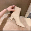 Soft Leather Zip-Back Velvet-Lined Skinny Boots — Sleek Heels by FitiqueFit