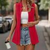 Women’s Sleeveless Stand-Collar Vest Cardigan by FitiqueFit