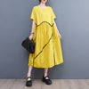 Loose Casual Contrast Color Slimming Pleating Dress