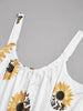 🌻 Plus Size Sunflower Print Sleeveless Wrap Dress by FitiqueFit