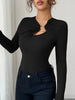 Twist Front Ring Detail Long Sleeve T-Shirt by Simply Love