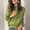 Women's Long-Sleeve Hollow Lace Splicing Top by FitiqueFit