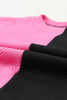 Color Block Round Neck Sweatshirt and Pants Set