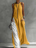 Women's Sleeveless Off-Shoulder Loose Maxi Dress with Pockets by FitiqueFit