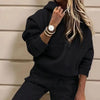 women's two piece solid color hooded sweatshirt set by FitiqueFit