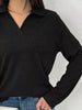 Casual Long Sleeve Polo T-Shirt by Simply Love