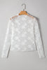 Apricot Pink Mock Neck Floral Lace Mesh Long Sleeve Top by Wild and Free Boutique