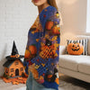 Women’s Hollow Out Batwing Top – Halloween Pumpkin Print Blouse by FitiqueFit