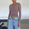 Slim Fit Long Sleeve Shirt | Women's Casual Crop Tops by FitiqueFit