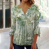 🌸 Asymmetrical Spike Button 3/4 Sleeve T-Shirt – Effortless Chic by FitiqueFit