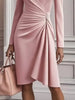 Front Ruched V-Neck Long Sleeve Dress by Wild and Free Boutique