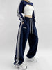 Embroidered Patchwork Wide-Leg Athletic Sweatpants | 4 Colors by FitiqueFit