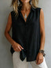 Women's Solid Color Lapel Sleeveless Top by FitiqueFit