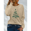 Women’s Long Sleeve Merry Christmas T-Shirt – Cute Christmas Tree Graphic Tee by FitiqueFit