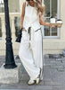 Women's Contrast Color Sleeveless Vest & Drawstring Trousers Suit – 6 Colors S–XXL by FitiqueFit