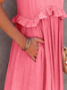 Romantic Ruffled Sleeveless Tiered Maxi Dress with Pockets Elegant & Chic Statement Beautiful Design Dress by Stevvex