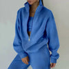 Women's 2-Piece Zip Neck Long Sleeve Sweatshirt & Slim Fit Pants Set by FitiqueFit