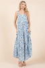 New Flower Print Tiered Sleeveless Empire Maxi Dress – Elegant, Playful and Feminine Floral Maxi Dress with Whimsical Layers by Stevvex