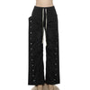 High Waist Breathable Breasted Loose Cargo Pants