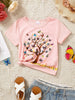 Children's Butterfly Tree Graphic Casual T-Shirt by Simply Love