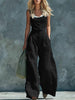 Women's Retro Button-Front High-Waist Wide-Leg Jumpsuit by FitiqueFit