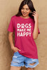 Simply Love Full Size DOGS MAKE ME HAPPY Graphic Cotton T-Shirt by Simply Love